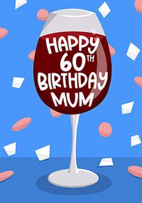 Red Wine 60th Birthday Card