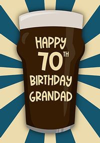70th Birthday Grandad Beer Card