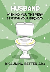 Tap to view Husband Better Aim Birthday Card