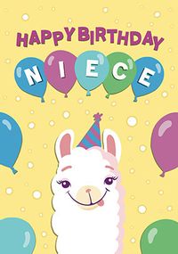 Niece Llama Kids Birthday Card