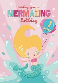 Mermazing Age 1 Birthday Card
