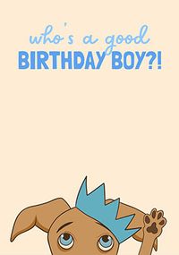 Who's a Good Birthday Boy Card