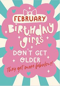 February Birthday Girls Card