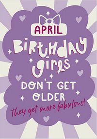 April Birthday Girls Card