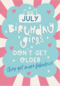 July Birthday Girls Card