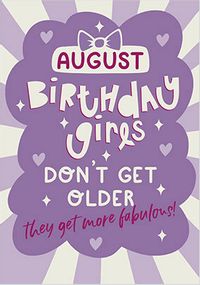 Tap to view August Birthday Girls Card