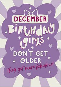December Birthday Girls Card