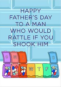 Tap to view Rattle If You Shook Him Father's Day Card