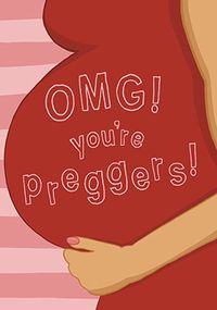 Tap to view OMG You're Preggers Pregnancy Card