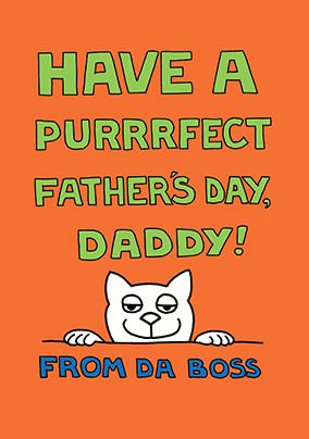 Purrfect Da Boss Father's Day Card