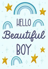 Hello Beautiful Boy New Baby Card