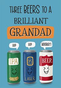 Tap to view Three Beers to a Brilliant Grandad Father's Day Card