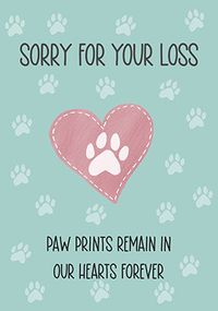 Paw Prints Sorry for Your Loss Card