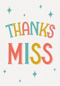 Tap to view Stars Thanks Miss Teacher Card