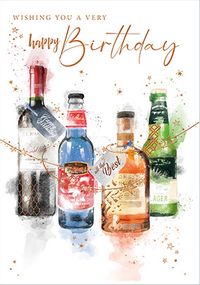 Alcohol Birthday for him Card