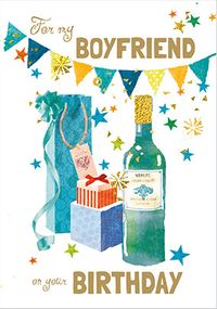 Tap to view Wine and Gifts Birthday Boyfriend Card