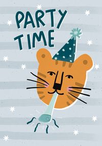 Party Time Tiger Birthday Card