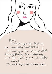 Tap to view Mum Thank You for Being You Mother's Day Card