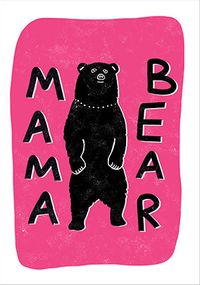 Mama Bear Pink Mother's Day Card