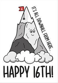 Tap to view Downhill Mountain 16th Birthday Card