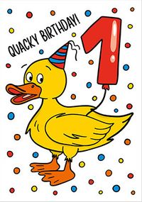 Quacky 1st Birthday Card
