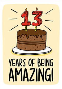 13 Years of being Amazing Birthday Card
