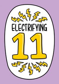 Electrifying 11 Birthday Card