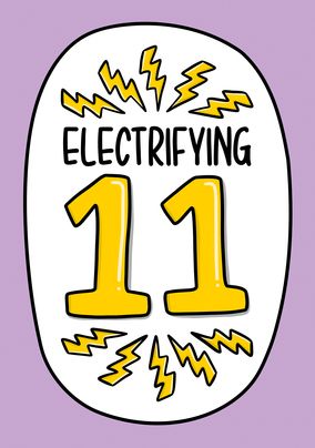 Electrifying 11 Birthday Card