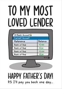 Tap to view Most Loved Lender Father's Day Card
