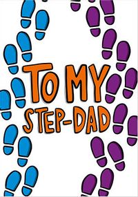 Foot Step-Dad Father's Day Card