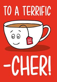 Tap to view Terrific Tea-cher Card