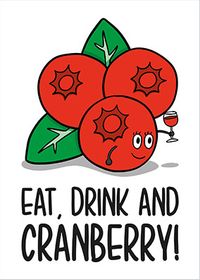Eat Drink and Cranberry Christmas Card