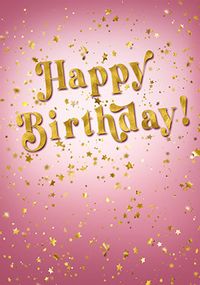 Magical Birthday Pink and Gold Card