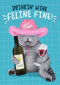 Feline Fine Birthday Card