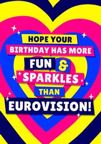Eurovision Sparkles Birthday Card