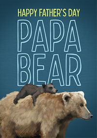 Blue Papa Bear Father's Day Card