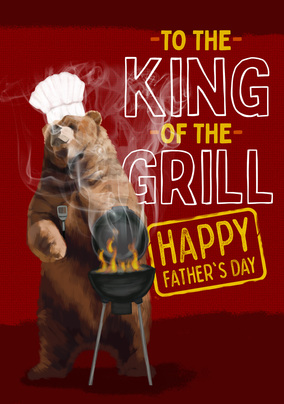 Bbq King Of The Grill Father's Day Card - A5 - By Funky Pigeon