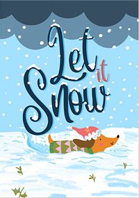 Let it Snow Dog Christmas Card