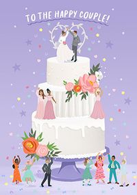 Happy Couple Wedding Cake Card