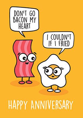 Bacon and egg Anniversary Card