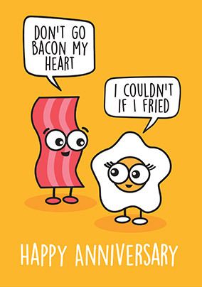 Bacon and egg Anniversary Card