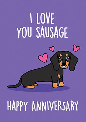 Sausage Dog Anniversary Card