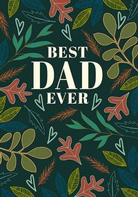 Best Dad Ever Leaf Pattern Father's Day Card