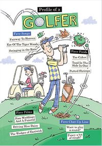 Profile of a Golfer Birthday Card