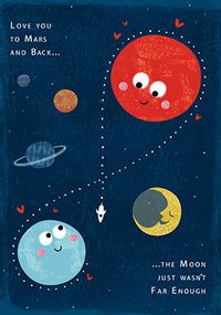 Moon And Back Valentine Card