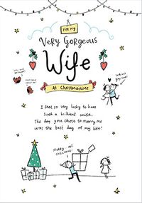 Very Gorgeous Wife Christmas Card