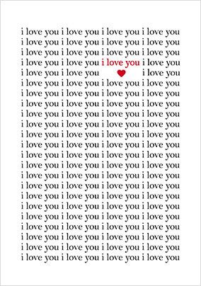 Love You Love You Valentine Card