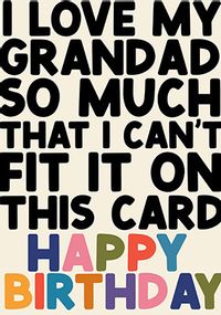 I Love My Grandad Birthday Card