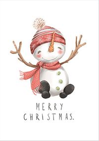 Merry Christmas Cute Snowman Card