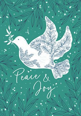 Peace and Joy Dove Christmas Card